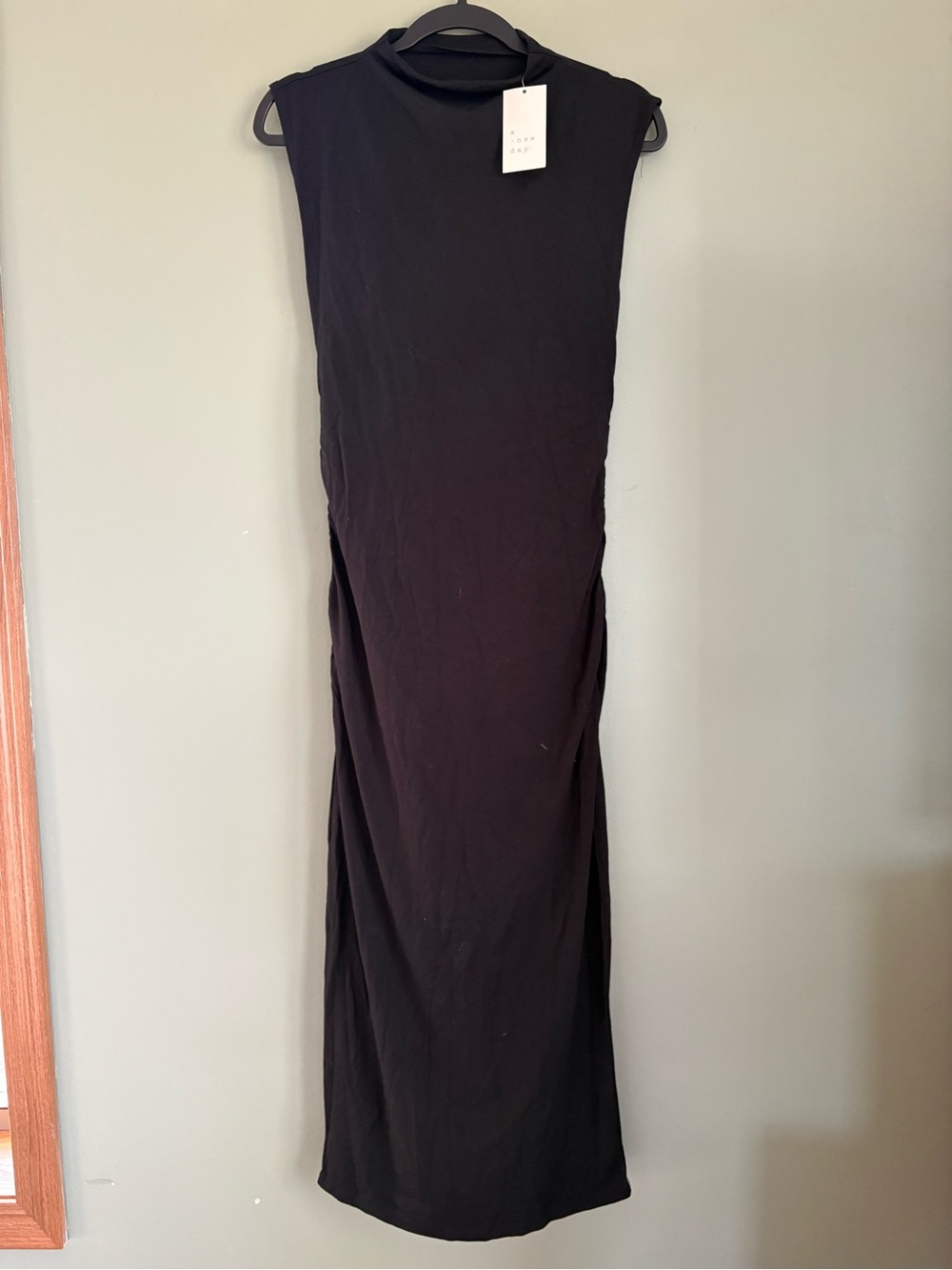 a new day Black Mock Neck Sleeveless midi dress